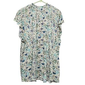 Torrid Top Shirt Plus Size 2X Smocked Floral Mock Neck Cottagecore Romantic Boho